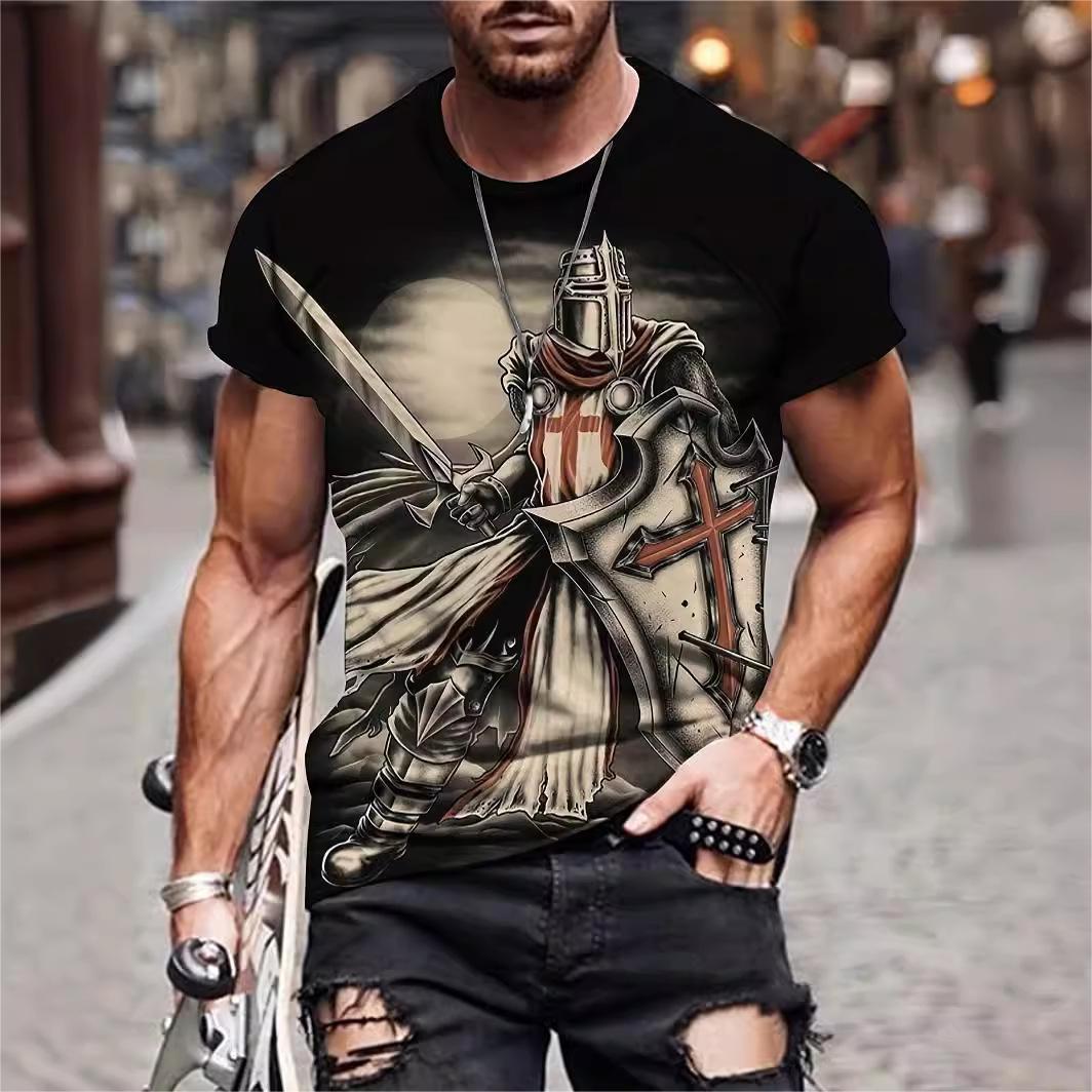 3D Printed T-shirt Men's Summer Casual Breathable Short Sleeve Top - Image 6