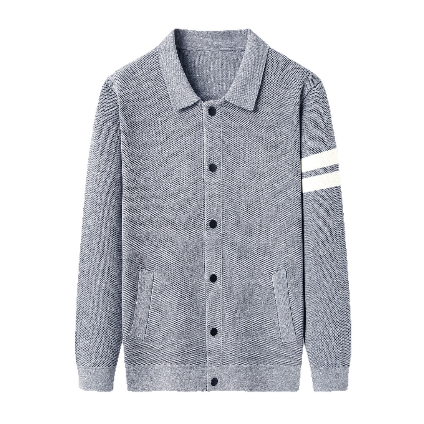Knitted Cardigan Lapel Korean Slim Men's Jacket - Image 5