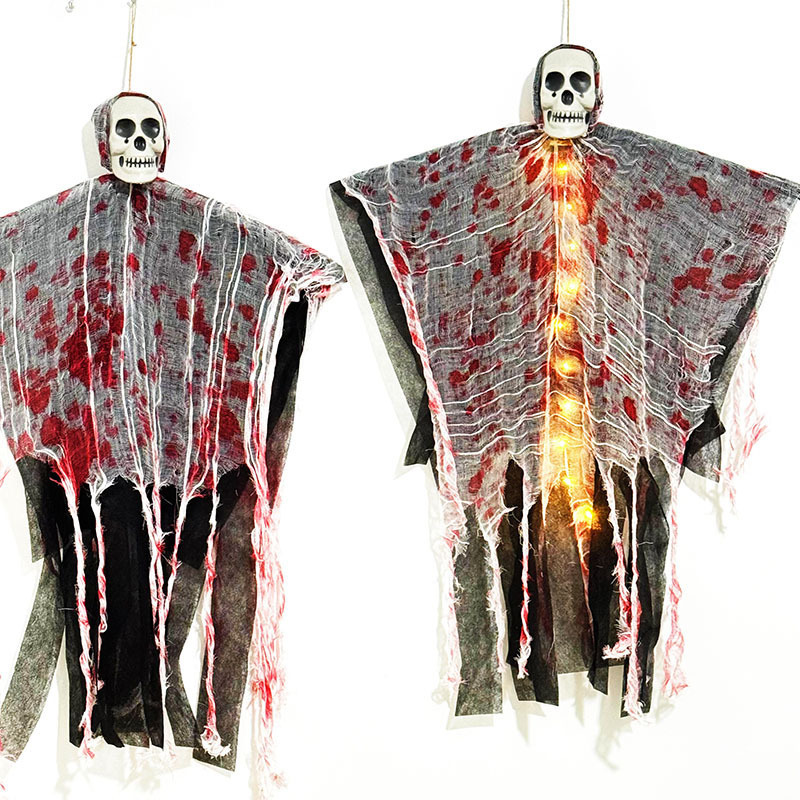 Halloween Decoration Blood-dyed Luminous Skull Hanging Ghost Outdoor Ornaments - Image 3