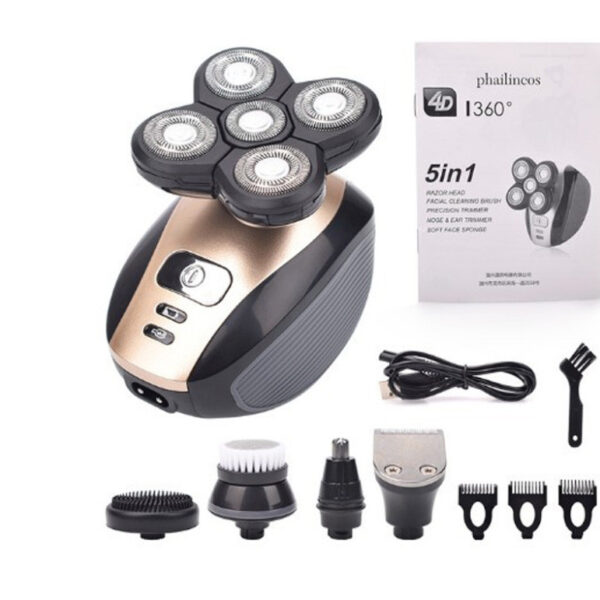 5-Head Electric Shaver 5-In-1 Rechargeable Razor - Image 10