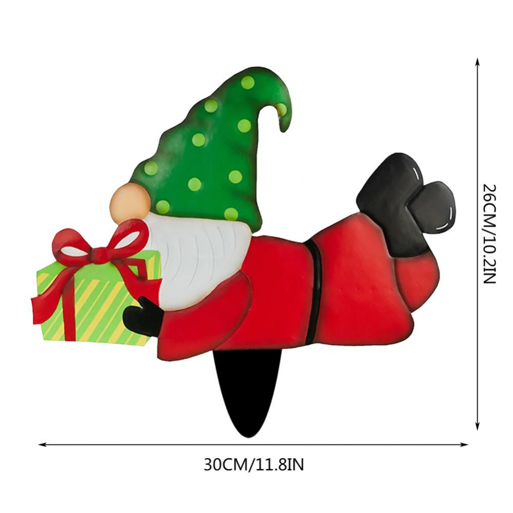 Gifting Series Gnome Metal Insert New Dwarf Santa Claus Courtyard Plugin Christmas Decor - Image 3