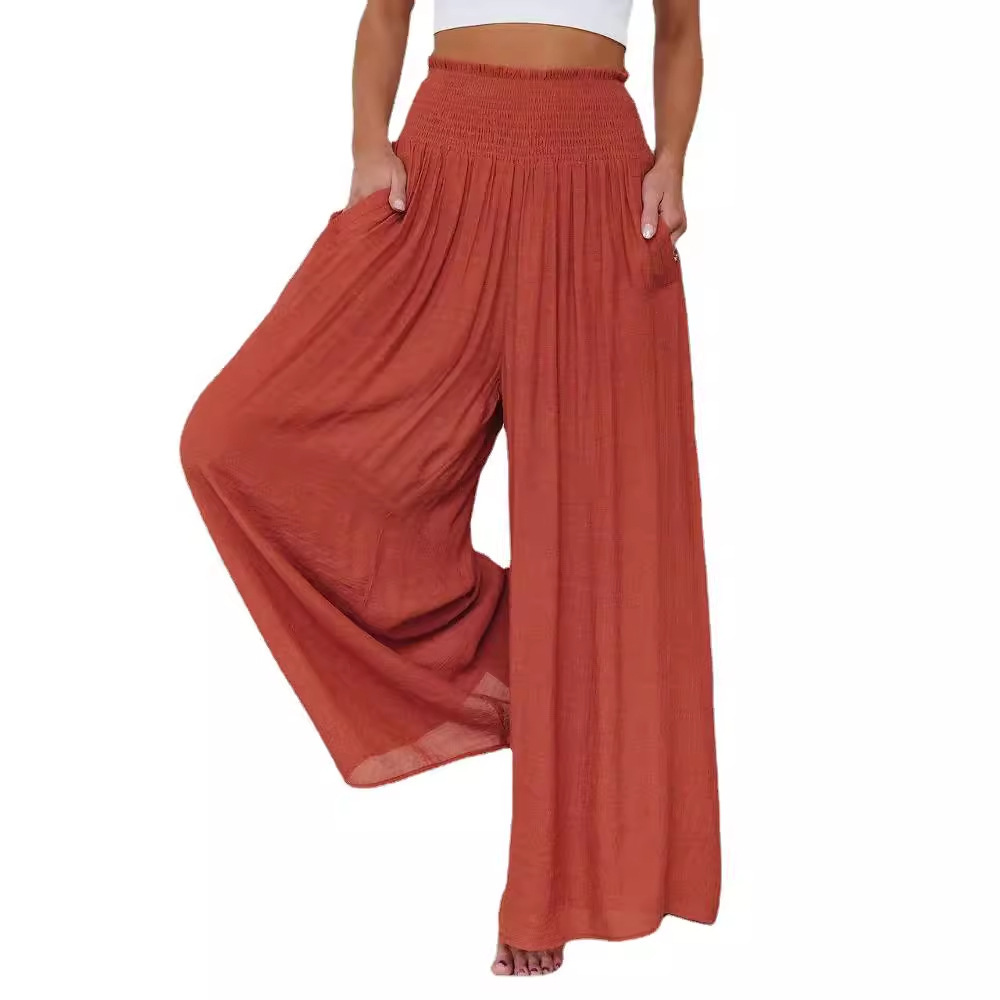 Cotton Wide-leg Pants Loose And Elastic Pocket Casual Pants Trousers - Image 3