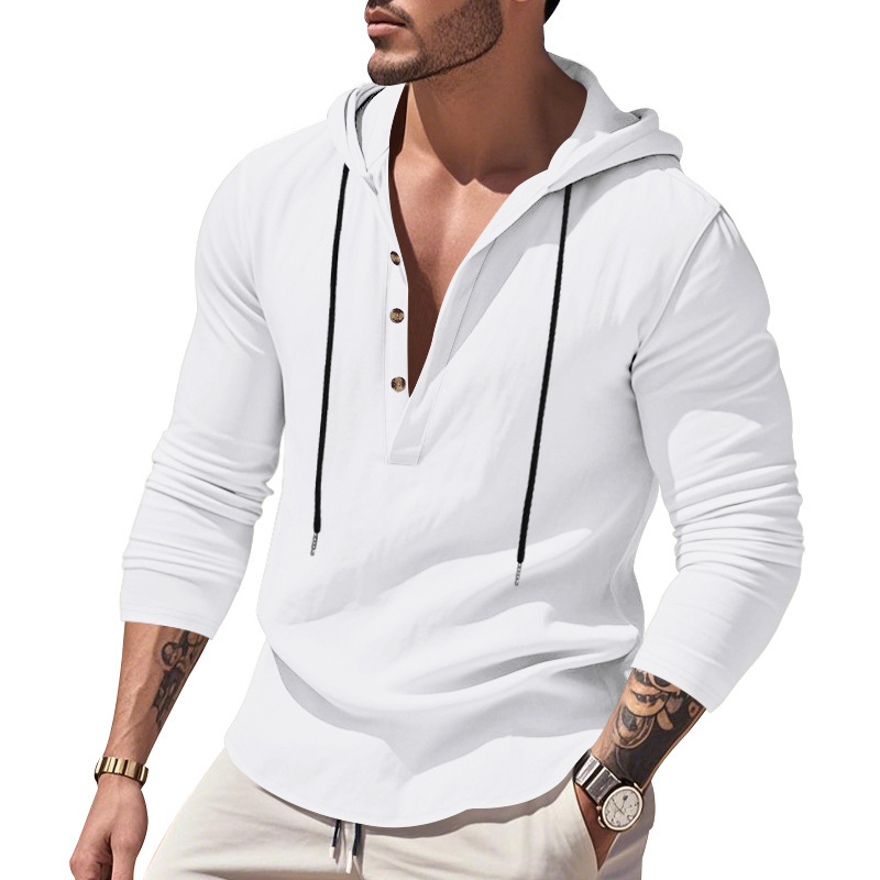 Hooded Casual Loose-fitting T-shirt Sweater For Men - Image 7
