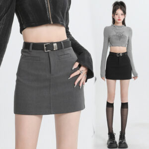 High Waist Petite Hot Girl Split A- Line One Step Sheath Skirt