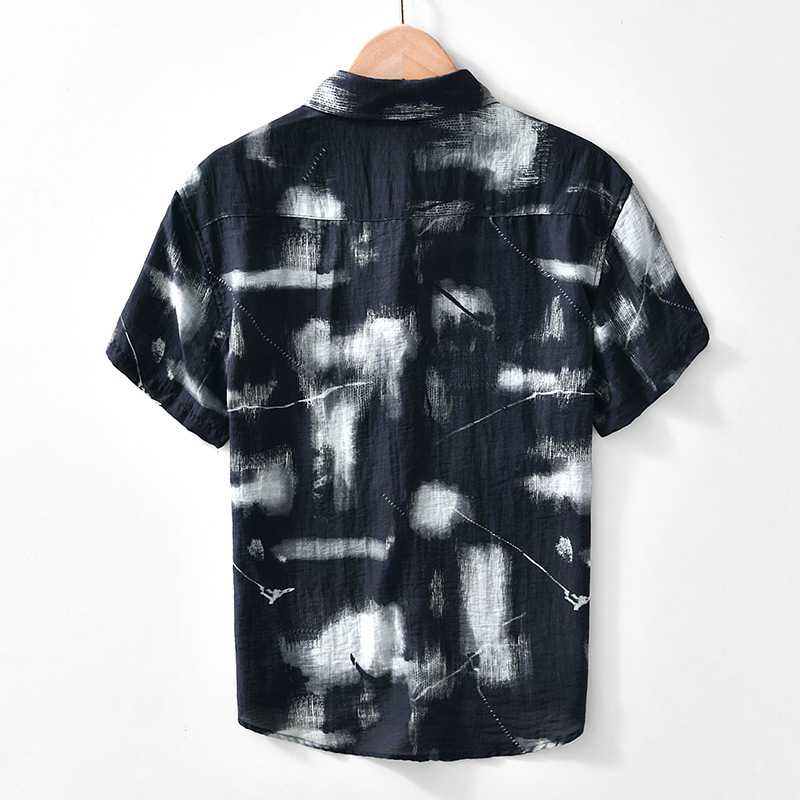 Men's Japanese Personality Printed Short-sleeved Shirt - Image 3