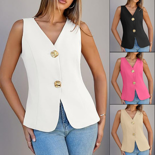 Vest Jacket Women's Slit Slim Fit - Image 10