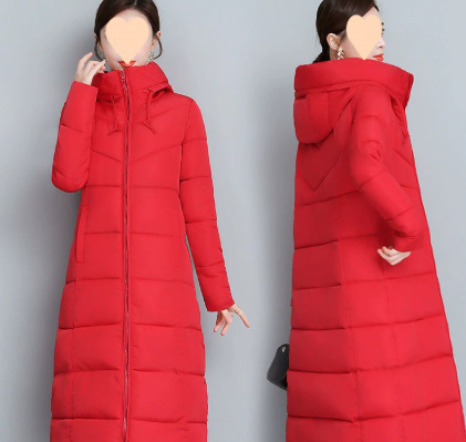 Western Style Plus Size Cotton-padded Clothes Mother's Clothes Winter Clothing Mid-length Cotton-padded Clothes Acrylic Fiber - Image 2