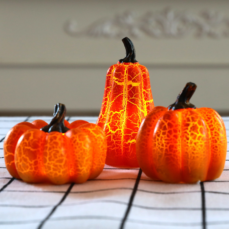 New Halloween Pumpkin Lantern Simulation Pumpkin LED Candle Lamp Resin Luminous Pumpkin - Image 7