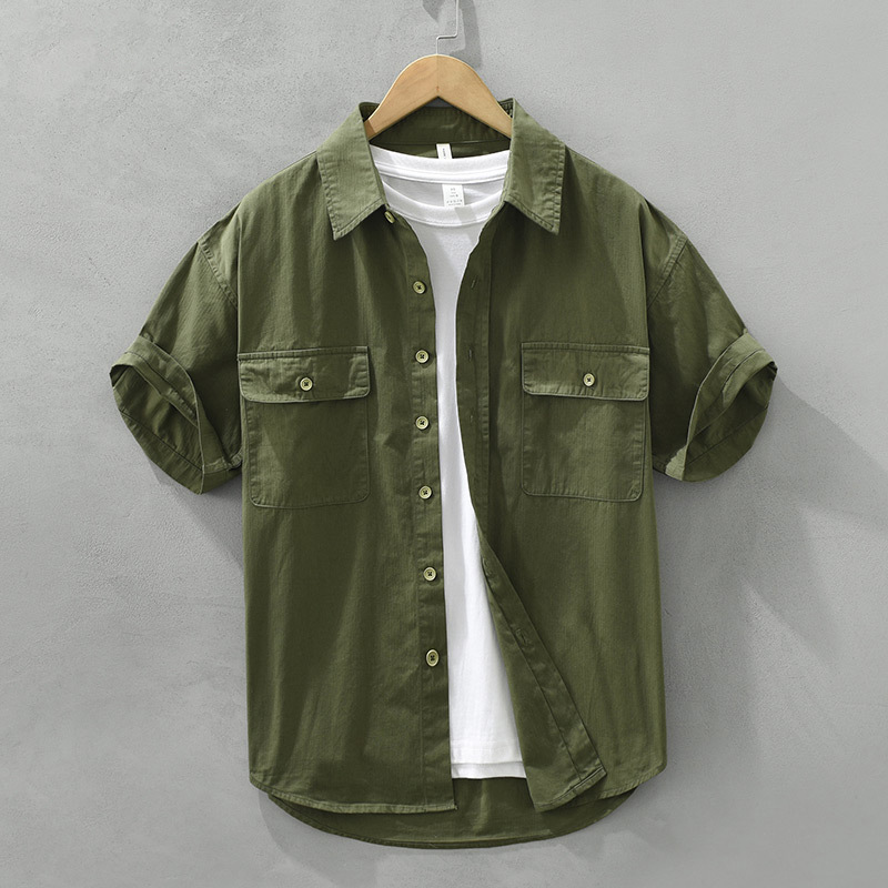 Solid Color Casual Short-sleeved Shirt - Image 6