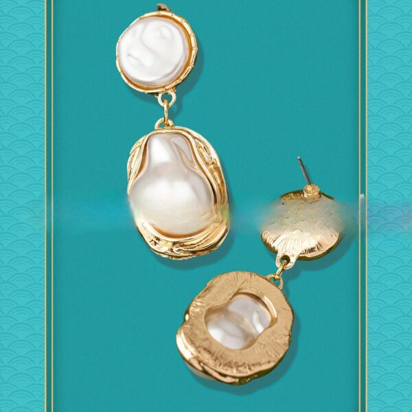Korean Style Elegant Fashion Baroque Pearl Earrings - Image 3