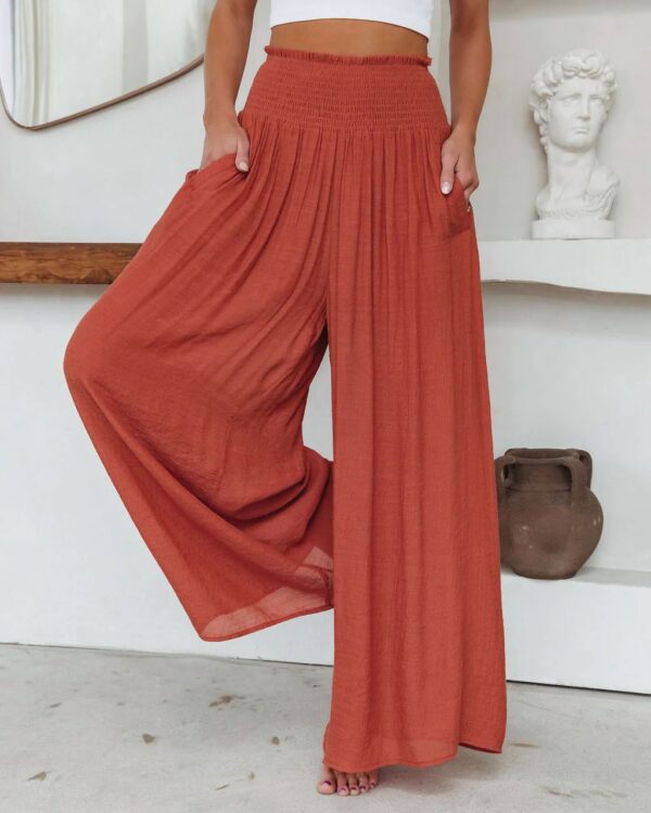 Cotton Wide-leg Pants Loose And Elastic Pocket Casual Pants Trousers - Image 5