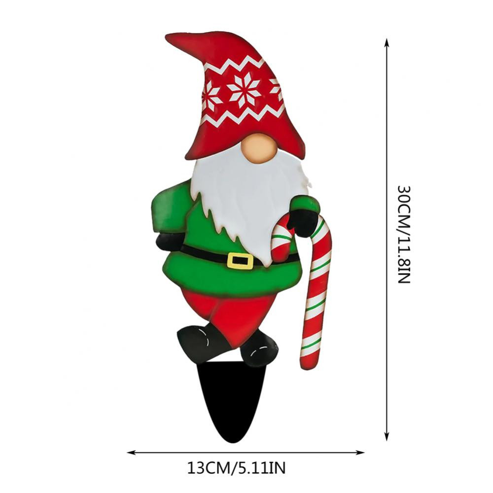 Gifting Series Gnome Metal Insert New Dwarf Santa Claus Courtyard Plugin Christmas Decor - Image 7