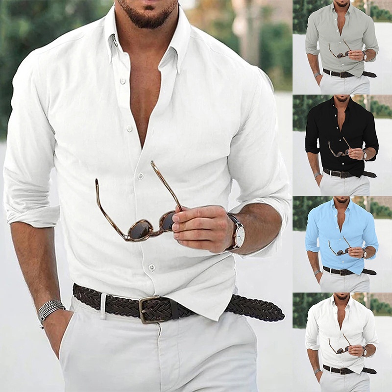Men's Short Lapels Shirt Top Home Handsome - Image 6