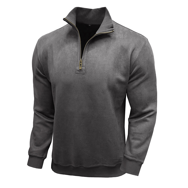 Men's Long-sleeved Zipped Stand Collar Sweater - Image 10