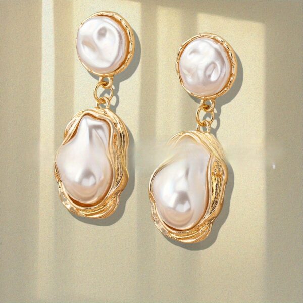 Korean Style Elegant Fashion Baroque Pearl Earrings - Image 2