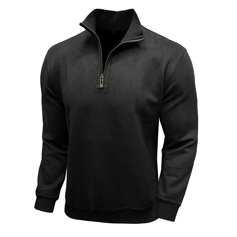 Men's Long-sleeved Zipped Stand Collar Sweater - Image 8