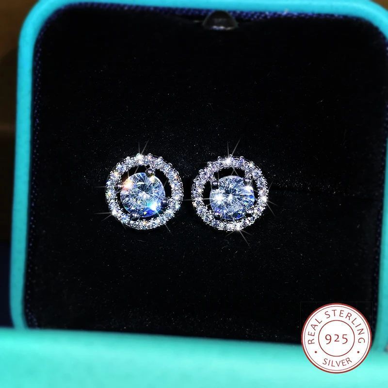925 Sterling Silver High-End Fashion Jewelry White Zircon - Image 2