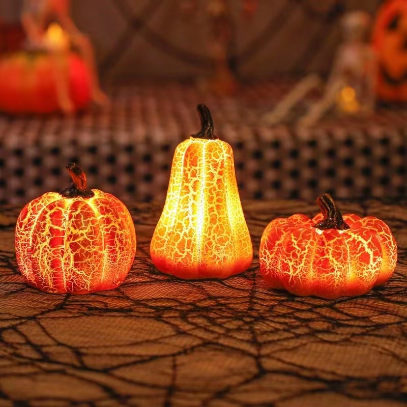 New Halloween Pumpkin Lantern Simulation Pumpkin LED Candle Lamp Resin Luminous Pumpkin - Image 10