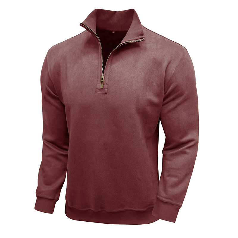 Men's Long-sleeved Zipped Stand Collar Sweater - Image 6