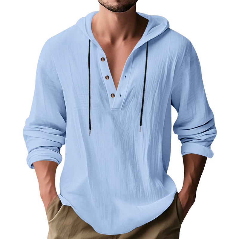 Hooded Casual Loose-fitting T-shirt Sweater For Men - Image 4