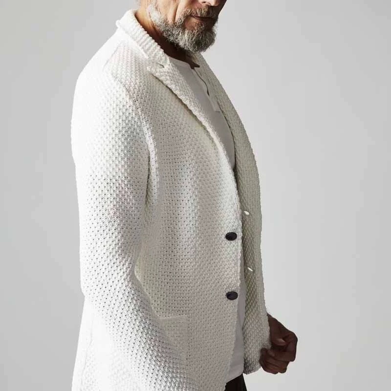 Lapels Suit Casual Knitted Jacket Cardigan Sweater - Image 10