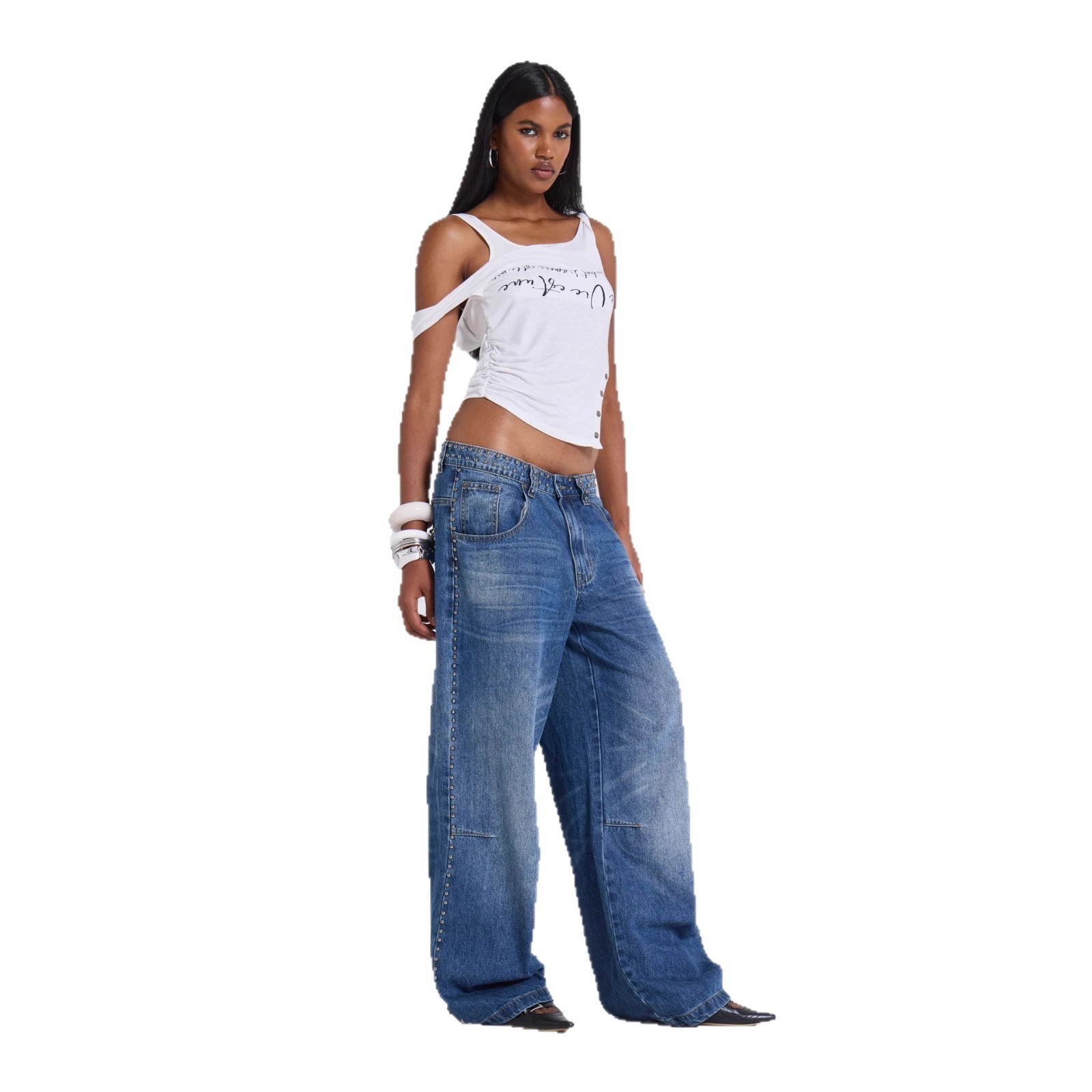 Women's Multi-beaded Loose Cool Jeans Women's - Image 3