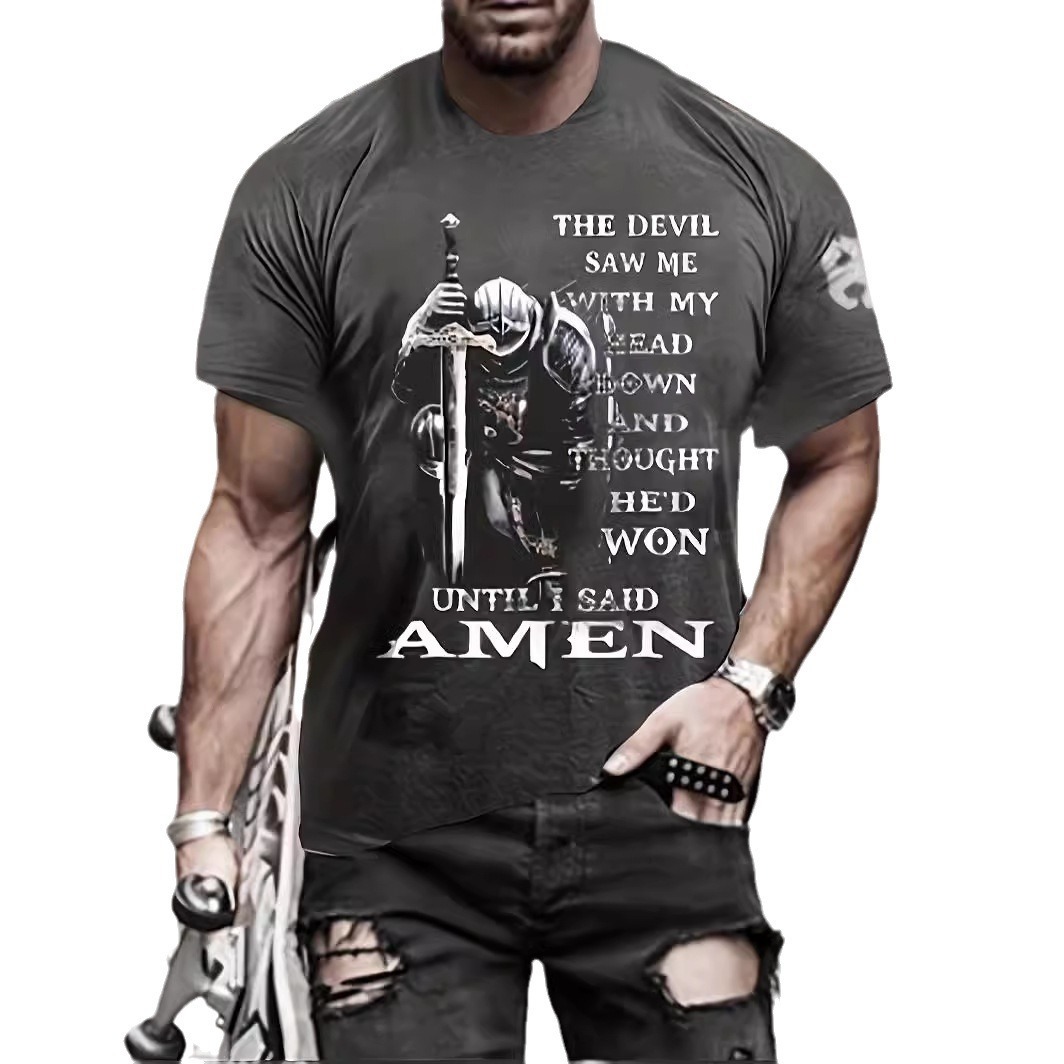 3D Printed T-shirt Men's Summer Casual Breathable Short Sleeve Top - Image 10