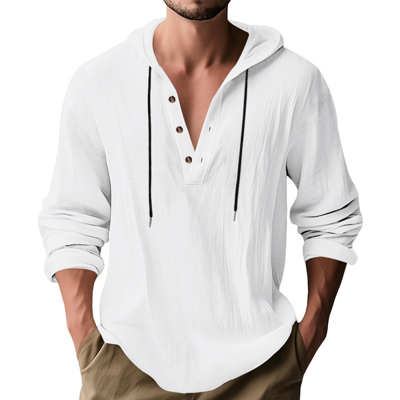 Hooded Casual Loose-fitting T-shirt Sweater For Men - Image 5