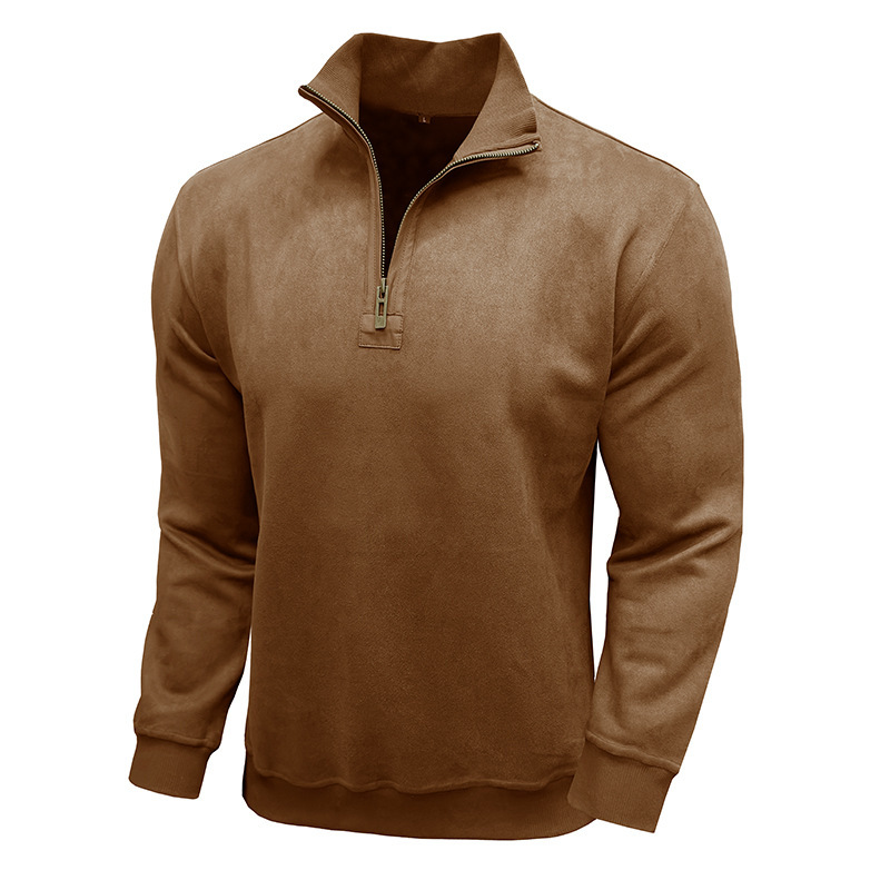 Men's Long-sleeved Zipped Stand Collar Sweater - Image 7