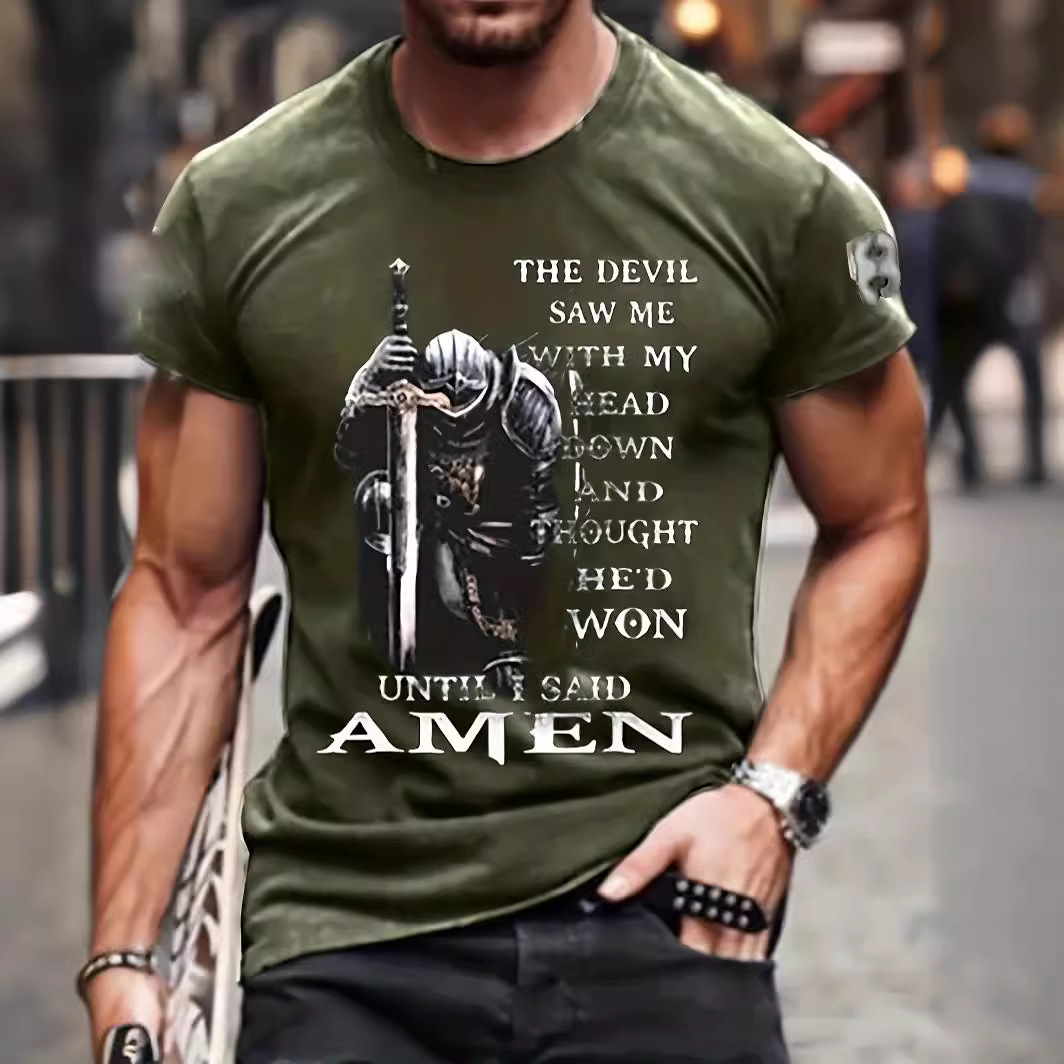 3D Printed T-shirt Men's Summer Casual Breathable Short Sleeve Top - Image 3