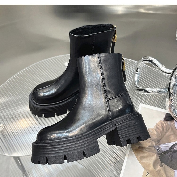 Autumn And Winter Korean Style Thick Bottom Chunky Heel Short Tube Fashion Boots Children - Image 6