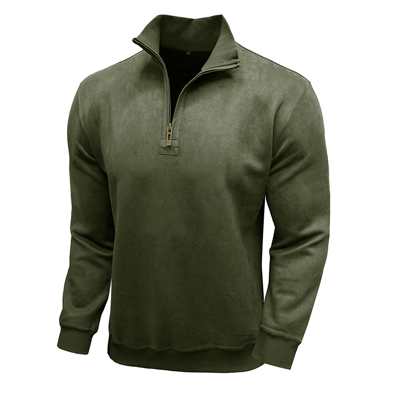 Men's Long-sleeved Zipped Stand Collar Sweater - Image 5