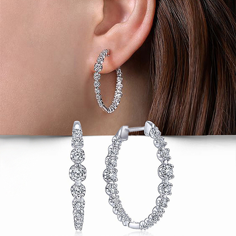 Female Fashion Personalized Round Zircon Earrings - Image 5