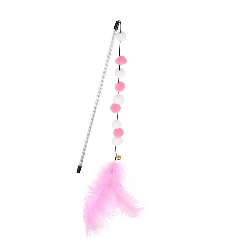 Funny Kitten Cat Teaser Interactive Toy Rod With Bell And Feather Toys For Cats Teaser Interactive Toy Rod Pet Cats Toys Stick - Image 6