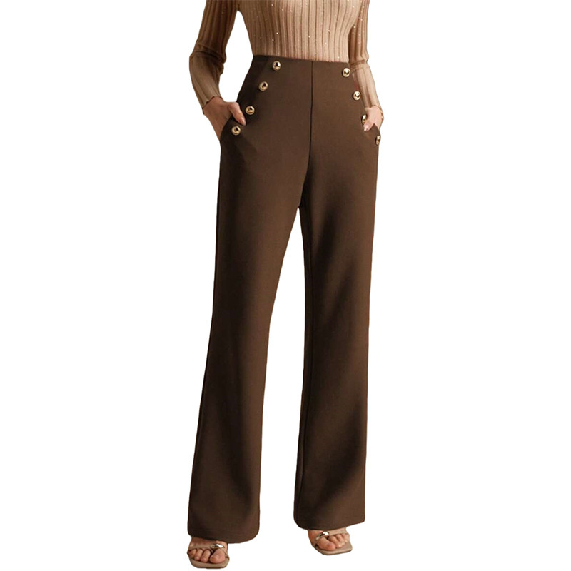 High Waist Flared Air Slimming Draped Pants Women - Image 6
