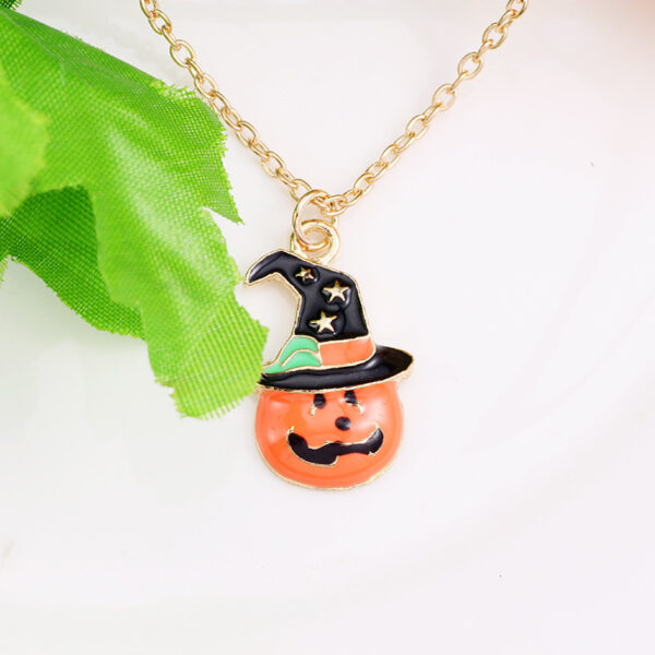 Halloween Oil Drop Pumpkin Cat Necklace Creative Clavicle Chain Pendant Fashion Jewelry Accessories - Image 6