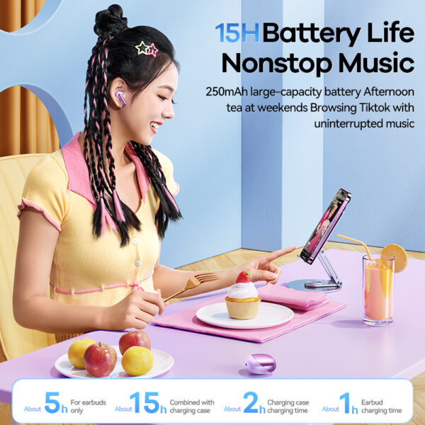 REMAX CozyBuds W13 ENC True Wireless Earbuds Noise Canceling Bluetooth Earphone Dual-Mic For Call And Music - Image 8