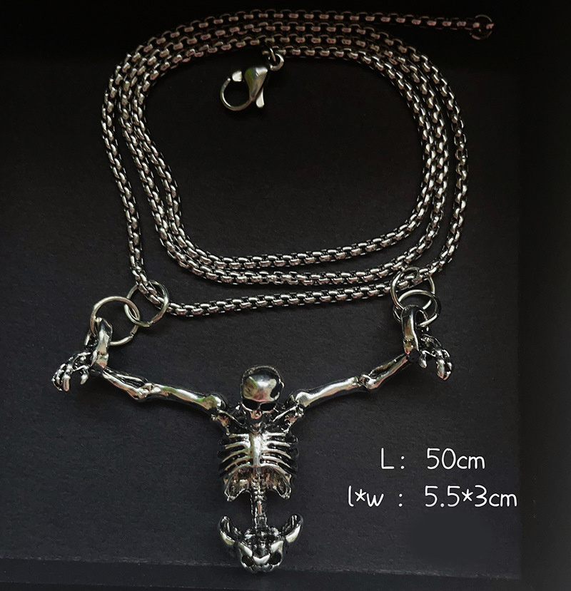 Halloween Skull Necklace Fashion Retro Punk Style Pendant Jewelry - Image 2