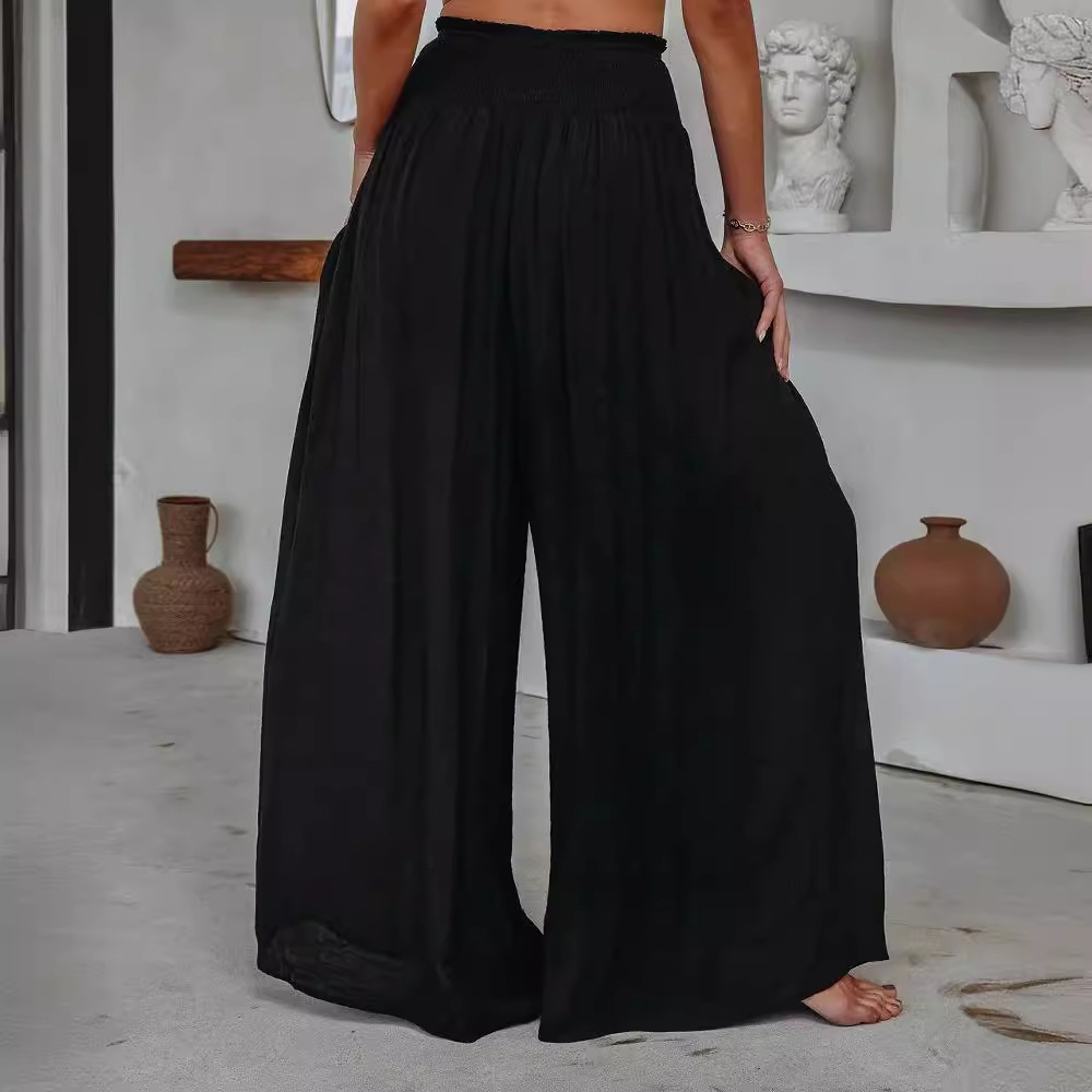 Cotton Wide-leg Pants Loose And Elastic Pocket Casual Pants Trousers - Image 4