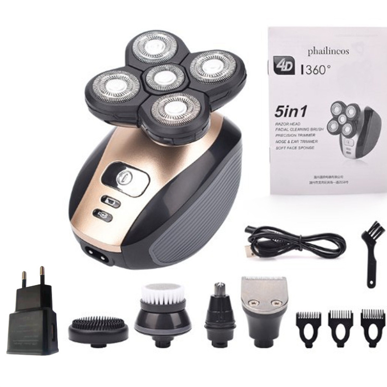 5-Head Electric Shaver 5-In-1 Rechargeable Razor - Image 2