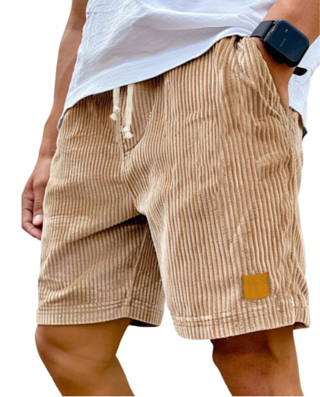 Vintage Embroidered Corduroy Fashion Lace-up Casual Shorts - Image 4