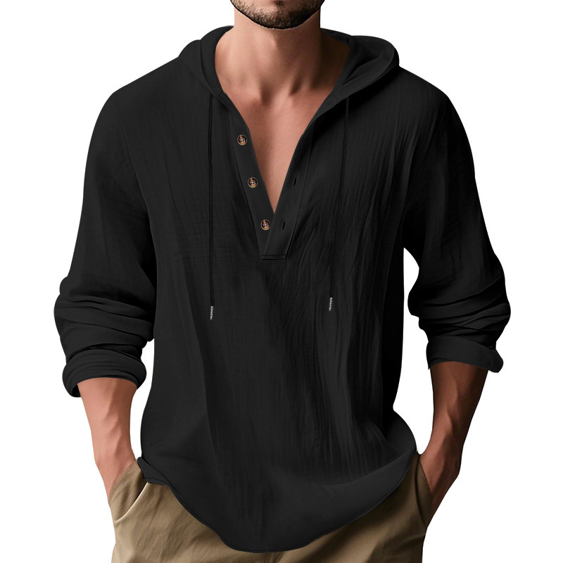 Hooded Casual Loose-fitting T-shirt Sweater For Men - Image 2