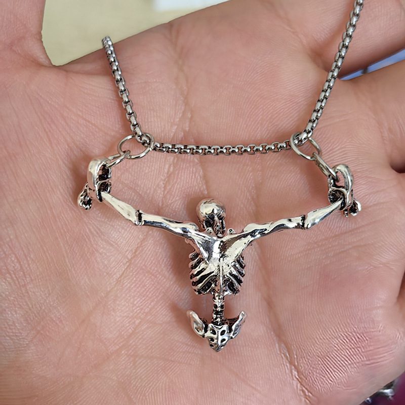 Halloween Skull Necklace Fashion Retro Punk Style Pendant Jewelry - Image 3