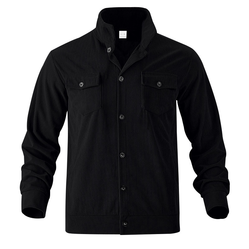 Simple Versatile Multi-pocket Long Sleeve Stand-up Collar Jacket Men's Clothing - Image 5