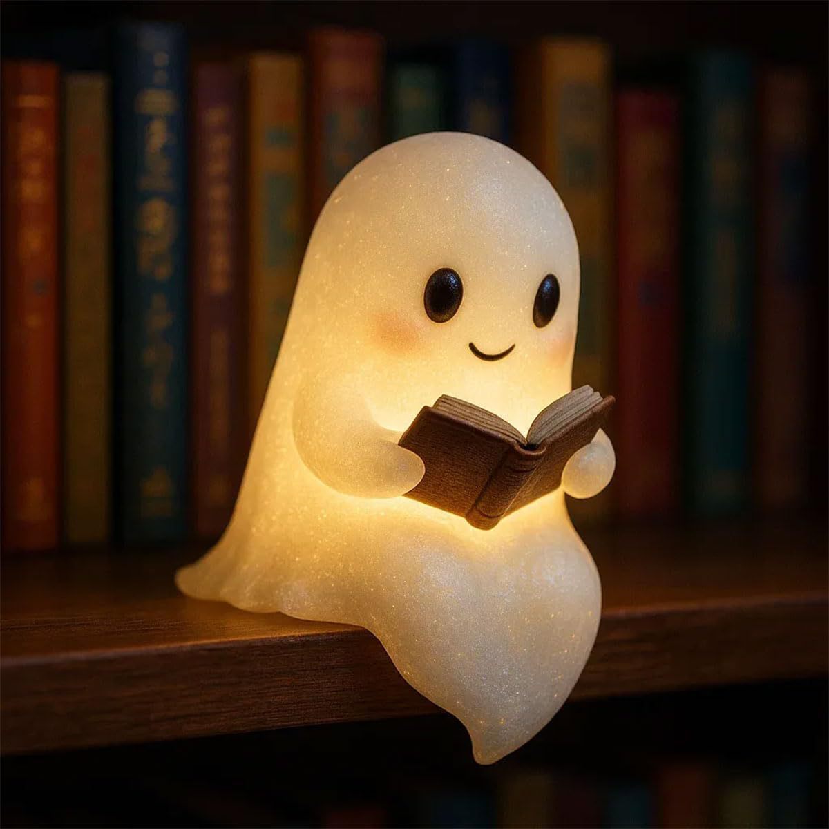 Cute LED Ghost Night Light Children's Nightlight Gift Bedside Sleep Lamp Halloween Decorations Lovely Ghost Lamp Warm Light - Image 7