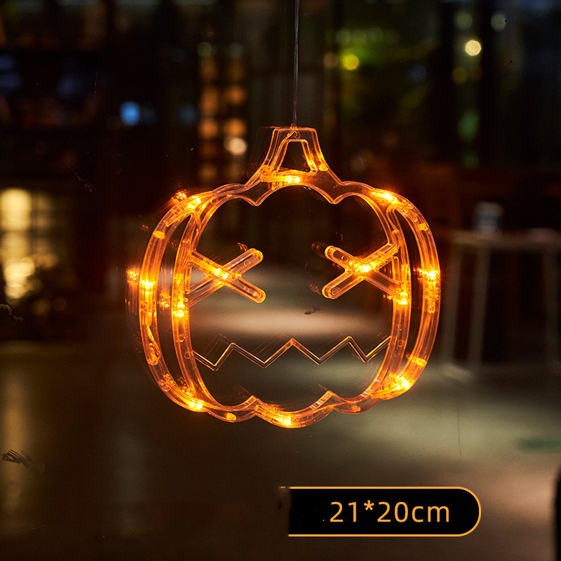 Halloween Window Hanging LED Lights Spider Pumpkin Hanging Ghost Horror Atmosphere Lights Holiday Party Decorative Lights Home Decor - Image 9