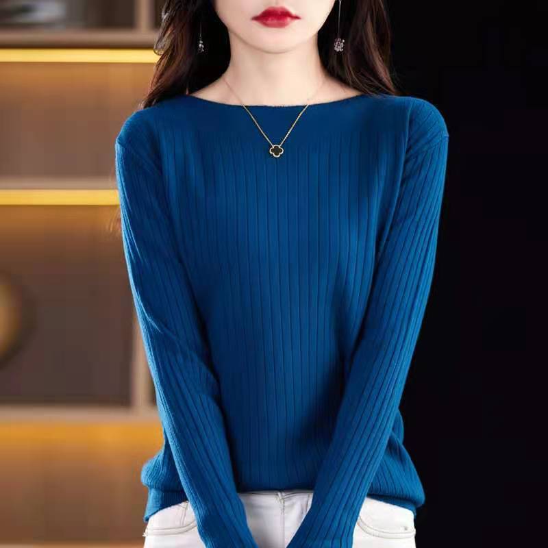 Women's Off-neck Knitted Bottoming Shirt Autumn And Winter New - Image 5