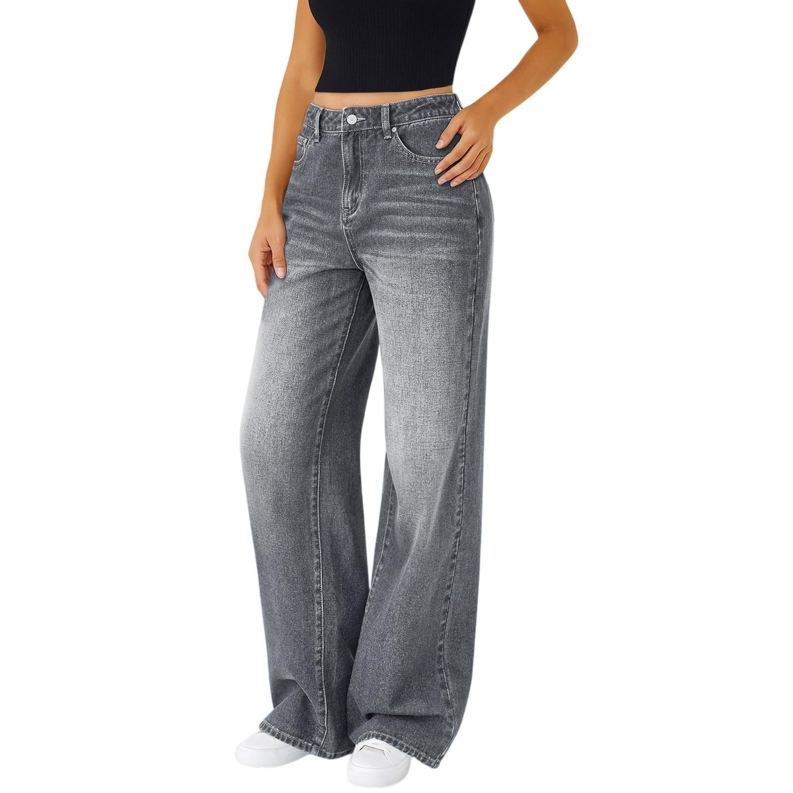 Jeans Women's Loose Straight High Elasticity - Image 5