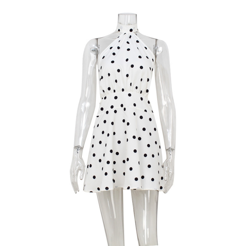 Elegant Halter Strap Backless A- Line High Waist Dress - Image 5