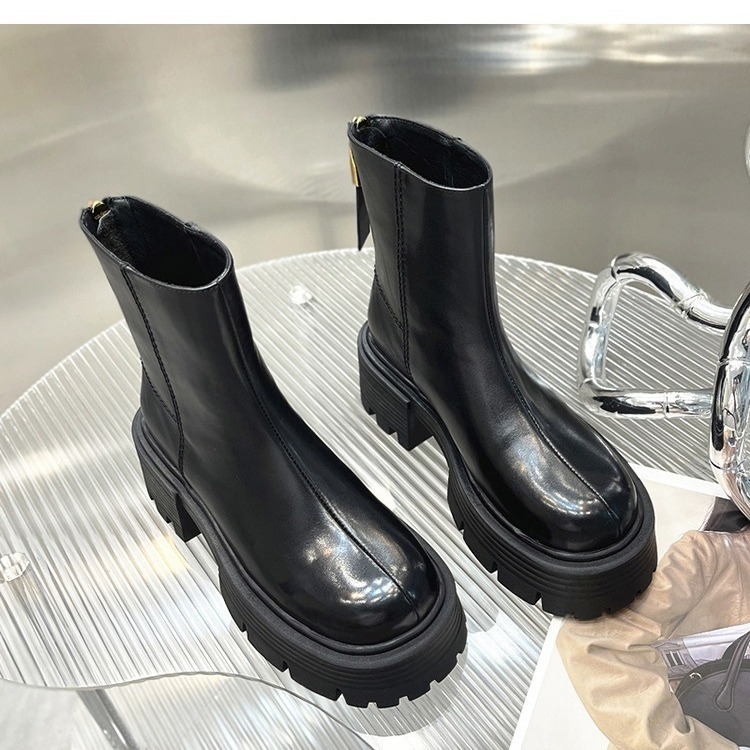 Autumn And Winter Korean Style Thick Bottom Chunky Heel Short Tube Fashion Boots Children - Image 3